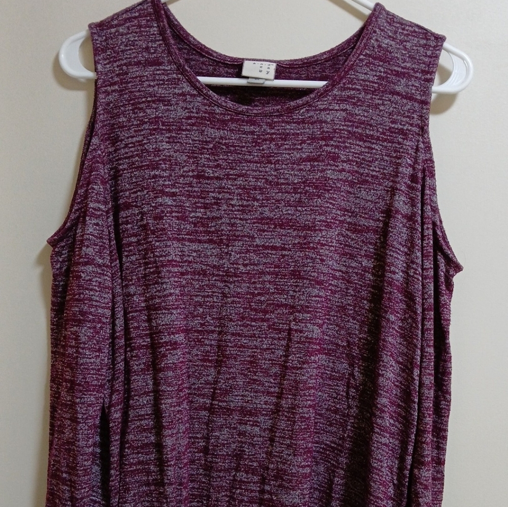 Purple Cold Shoulder Shirt
